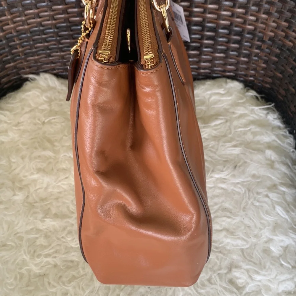 New Coach Christie Brown Leather Carryall Satchel Shoulder Bag F36680 - Picture 6 of 16